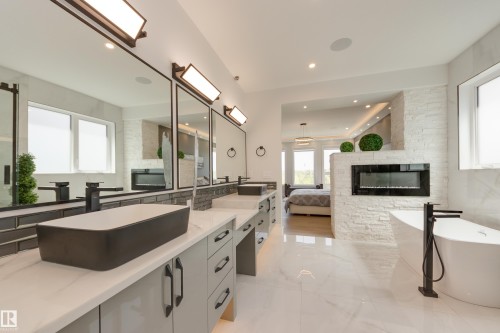 4111 Whispering River Dr. Drive Sw, Edmonton, AB - Indoor With Fireplace
