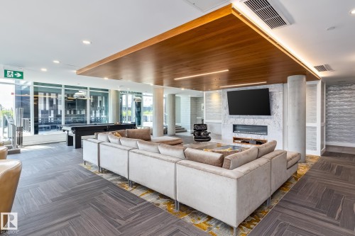 1403 14105 West Block Drive, Edmonton, AB - Indoor Photo Showing Living Room With Fireplace