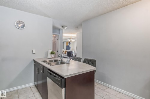 115 10118 106 Avenue, Edmonton, AB - Indoor Photo Showing Kitchen With Double Sink
