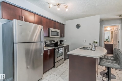 115 10118 106 Avenue, Edmonton, AB - Indoor Photo Showing Kitchen With Stainless Steel Kitchen With Double Sink