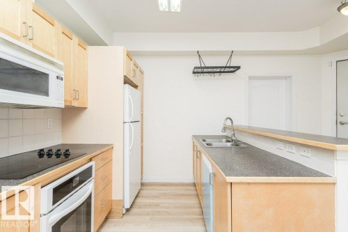 106 8619 111 Street, Edmonton, AB - Indoor Photo Showing Kitchen With Double Sink