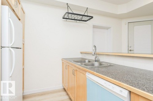 106 8619 111 Street, Edmonton, AB - Indoor Photo Showing Kitchen With Double Sink