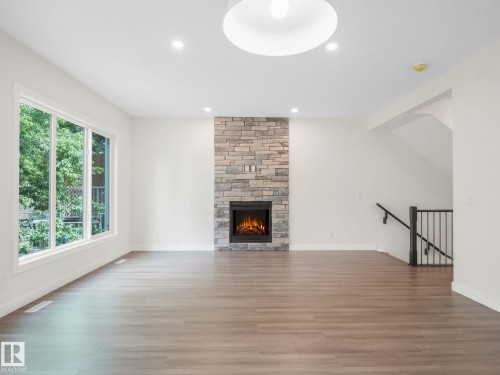 23A Sable Crescent, St. Albert, AB - Indoor Photo Showing Living Room With Fireplace
