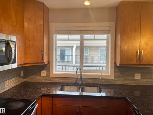 15 7289 South Terwillegar Drive, Edmonton, AB - Indoor Photo Showing Kitchen With Double Sink