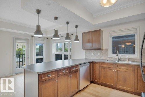 306 10232 115 Street, Edmonton, AB - Indoor Photo Showing Kitchen With Double Sink