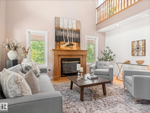 20456 Twp Road 544, Rural Strathcona County, AB - Indoor Photo Showing Living Room With Fireplace