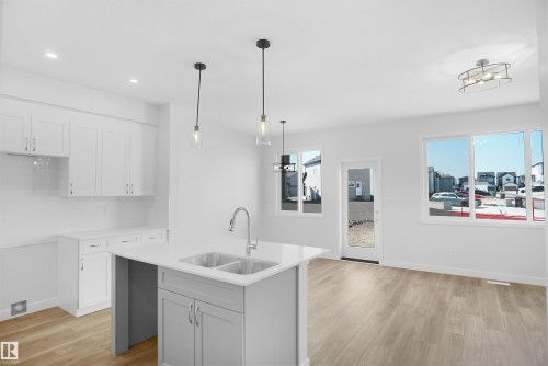 17420 7 Street, Edmonton, AB - Indoor Photo Showing Kitchen With Double Sink