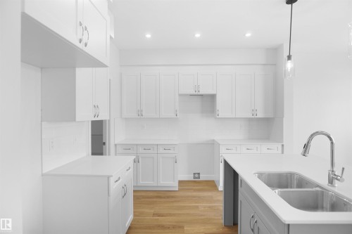 17420 7 Street, Edmonton, AB - Indoor Photo Showing Kitchen With Double Sink