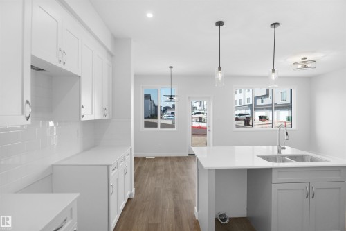 17420 7 Street, Edmonton, AB - Indoor Photo Showing Kitchen With Double Sink