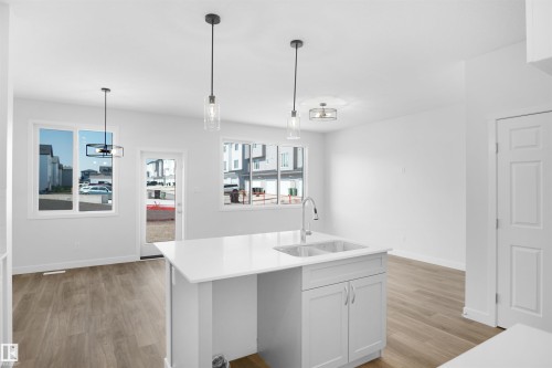 17420 7 Street, Edmonton, AB - Indoor Photo Showing Kitchen With Double Sink