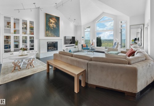 4804 154 Street, Edmonton, AB - Indoor Photo Showing Living Room With Fireplace