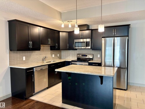 114 10510 56 Avenue, Edmonton, AB - Indoor Photo Showing Kitchen With Stainless Steel Kitchen With Upgraded Kitchen