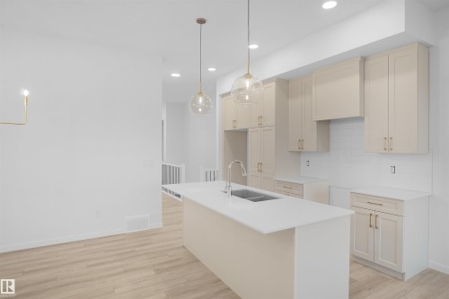 7505 Observer Lane, Edmonton, AB - Indoor Photo Showing Kitchen With Double Sink With Upgraded Kitchen