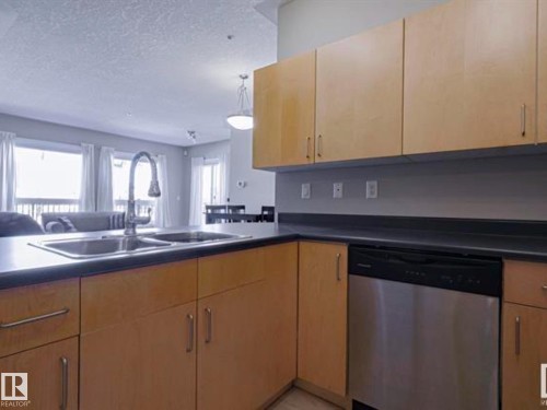 202 10707 102 Avenue, Edmonton, AB - Indoor Photo Showing Kitchen With Double Sink
