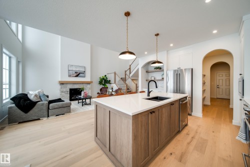 96 Chelles Wynd, St. Albert, AB - Indoor Photo Showing Kitchen With Double Sink With Upgraded Kitchen