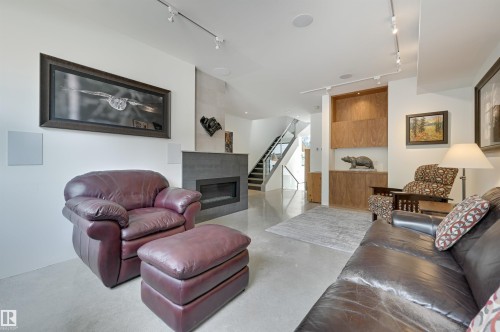 50 Sylvancroft Lane, Edmonton, AB - Indoor Photo Showing Living Room With Fireplace