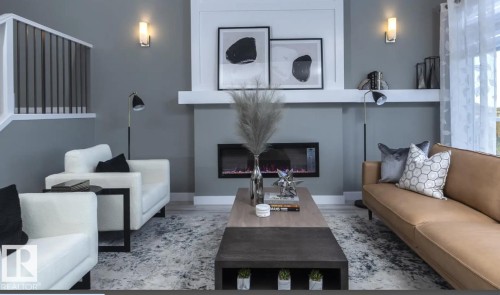 5407 Parc Reunis Way, Beaumont, AB - Indoor With Fireplace