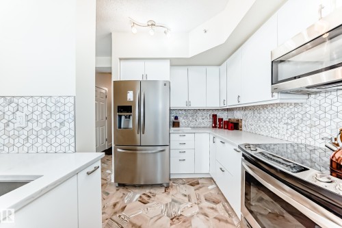 707 10108 125 Street, Edmonton, AB - Indoor Photo Showing Kitchen With Stainless Steel Kitchen With Upgraded Kitchen