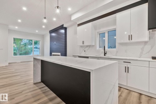 11032 128 Street, Edmonton, AB - Indoor Photo Showing Kitchen With Upgraded Kitchen