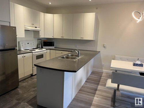 405 11415 100 Avenue, Edmonton, AB - Indoor Photo Showing Kitchen With Double Sink