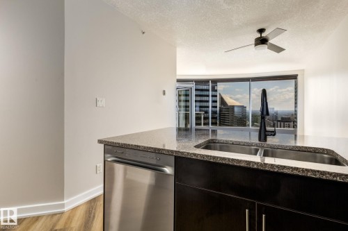 2303 10152 104 Street, Edmonton, AB - Indoor Photo Showing Kitchen With Double Sink