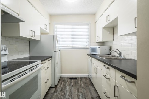 105 14707 53 Avenue, Edmonton, AB - Indoor Photo Showing Kitchen With Double Sink