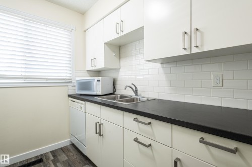 105 14707 53 Avenue, Edmonton, AB - Indoor Photo Showing Kitchen With Double Sink