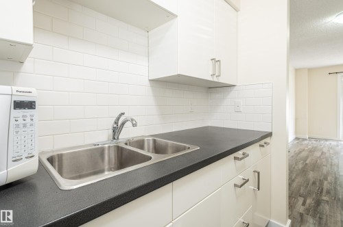 105 14707 53 Avenue, Edmonton, AB - Indoor Photo Showing Kitchen With Double Sink