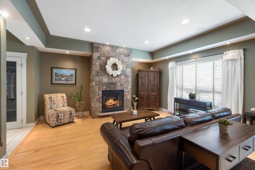 17440 119 Street, Edmonton, AB - Indoor Photo Showing Living Room With Fireplace