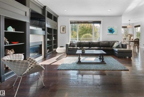 4111 Westcliff Heath Heath, Edmonton, AB - Indoor Photo Showing Living Room With Fireplace