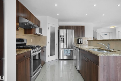 1932 51 Street, Edmonton, AB - Indoor Photo Showing Kitchen With Double Sink With Upgraded Kitchen