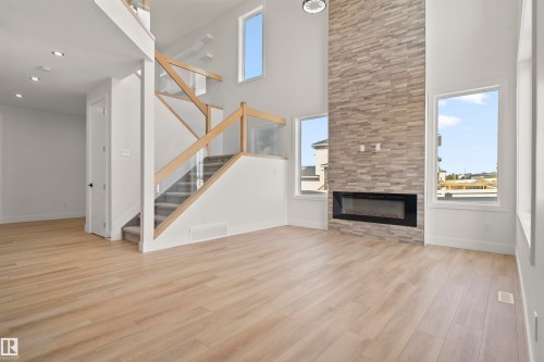 92 Eldridge Point(E), St. Albert, AB - Indoor With Fireplace