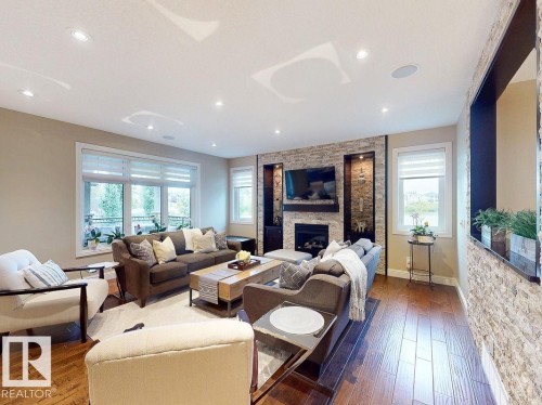 10617 174A Avenue, Edmonton, AB - Indoor Photo Showing Living Room With Fireplace
