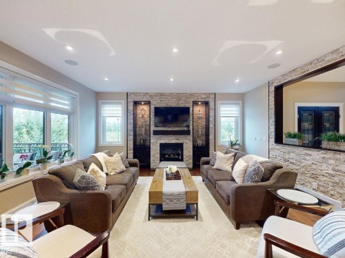 10617 174A Avenue, Edmonton, AB - Indoor Photo Showing Living Room With Fireplace