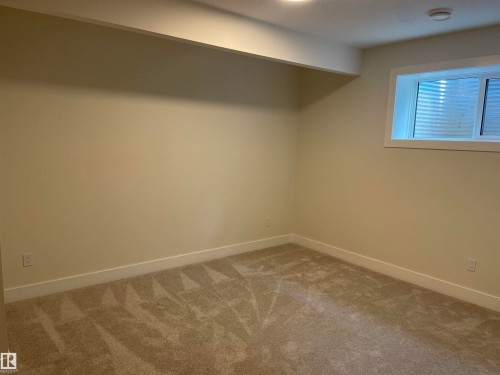 Basement with baseboards and light colored carpet - 4112 Ginsburg Place, Edmonton, AB - Indoor Photo Showing Other Room
