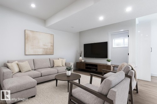 7906 75 Street, Edmonton, AB - Indoor Photo Showing Living Room