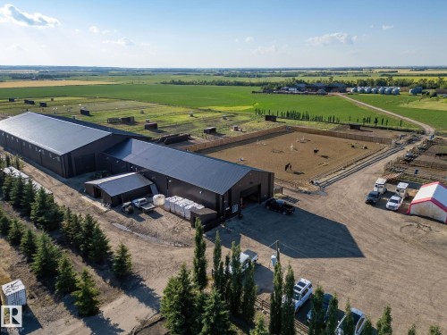Aerial overview of property's location with rural landscape - 53524 Range Road 263A, Rural Sturgeon County, AB - Outdoor With View