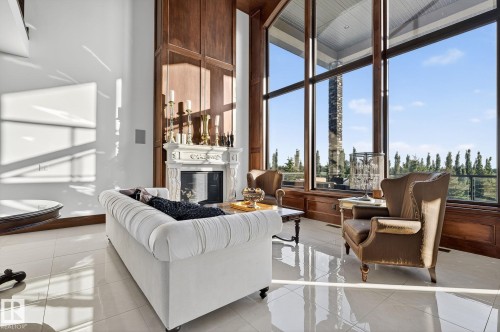 53524 Range Road 263A, Rural Sturgeon County, AB - Indoor Photo Showing Other Room With Fireplace