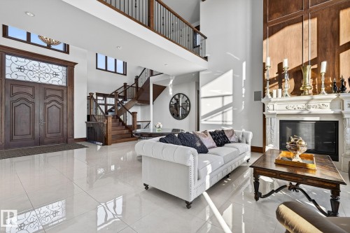 53524 Range Road 263A, Rural Sturgeon County, AB - Indoor Photo Showing Living Room With Fireplace