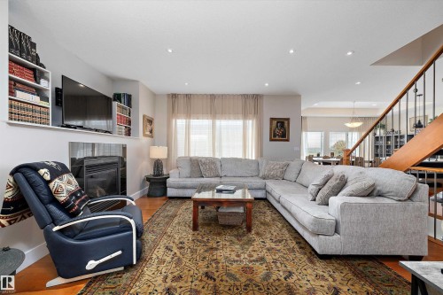 1644 Hector Road, Edmonton, AB - Indoor Photo Showing Living Room With Fireplace