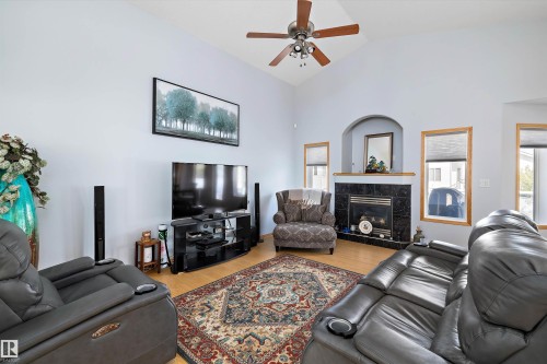 16403 88 Street, Edmonton, AB - Indoor Photo Showing Living Room With Fireplace