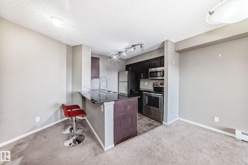 418 3315 James Mowatt Trail, Edmonton, AB - Indoor Photo Showing Kitchen With Double Sink