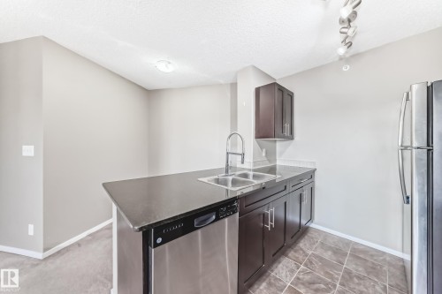 418 3315 James Mowatt Trail, Edmonton, AB - Indoor Photo Showing Kitchen With Stainless Steel Kitchen With Double Sink