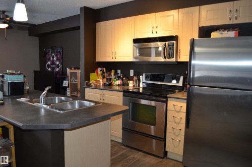 111 11445 Ellerslie Road, Edmonton, AB - Indoor Photo Showing Kitchen With Double Sink