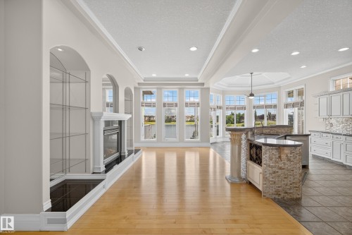 16103 89 Street, Edmonton, AB - Indoor Photo Showing Kitchen With Fireplace