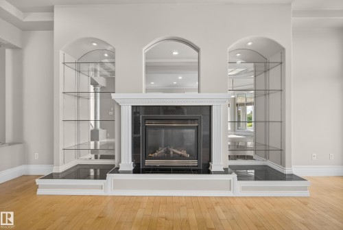 16103 89 Street, Edmonton, AB - Indoor Photo Showing Living Room With Fireplace