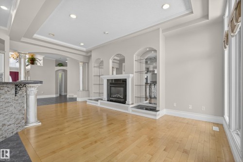 16103 89 Street, Edmonton, AB - Indoor Photo Showing Living Room With Fireplace