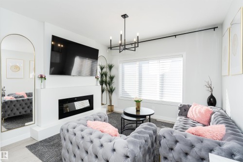 7343 179 Avenue, Edmonton, AB - Indoor Photo Showing Living Room With Fireplace