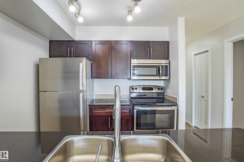 108 5810 Mullen Place, Edmonton, AB - Indoor Photo Showing Kitchen With Double Sink