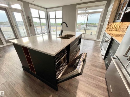 412 10518 113 Street, Edmonton, AB - Indoor Photo Showing Kitchen With Double Sink
